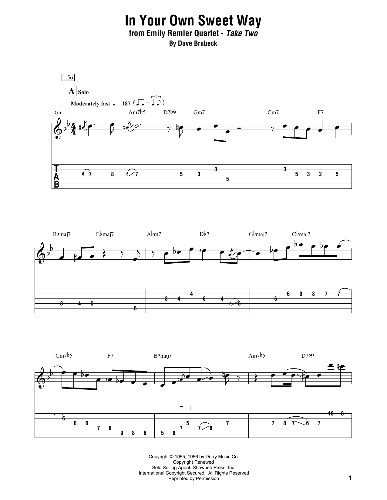 Emily Remler Quartet In Your Own Sweet Way Sheet Music