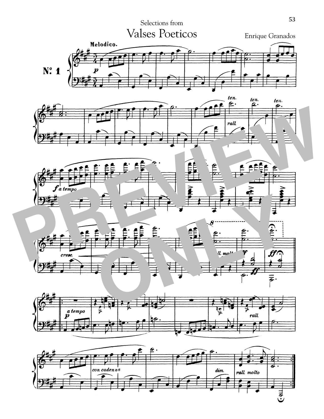 Enrique Granados Melodico Sheet Music