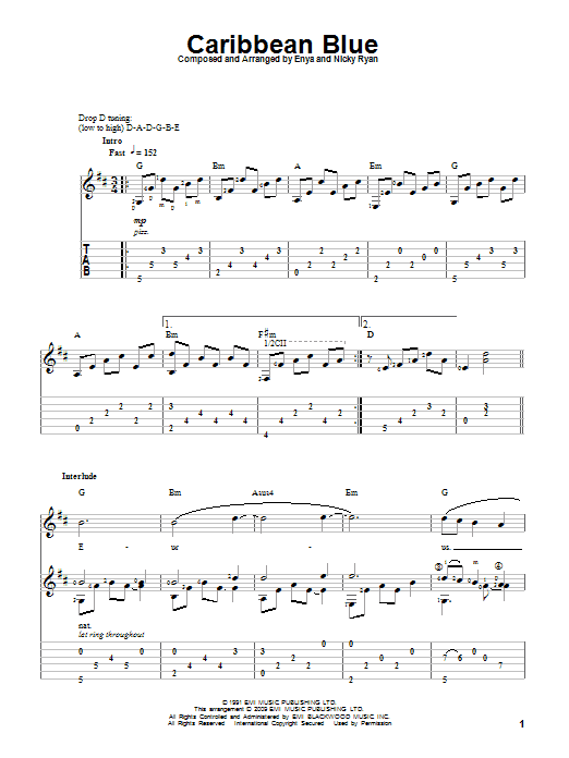 Enya Caribbean Blue Sheet Music