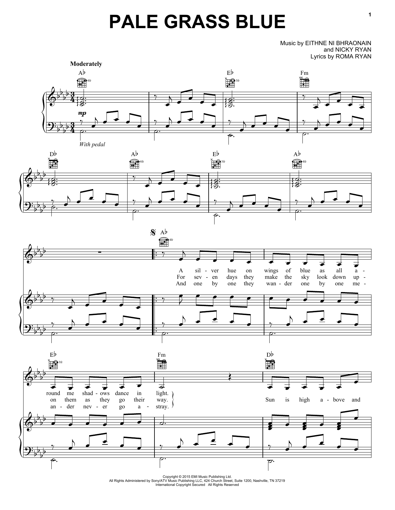 Enya Pale Grass Blue Sheet Music
