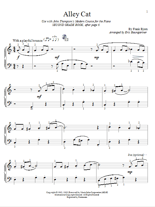 Eric Baumgartner Alley Cat Sheet Music