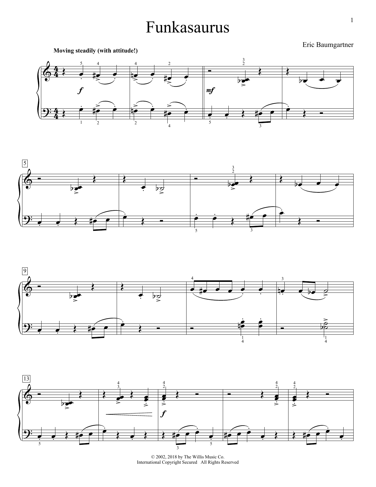 Eric Baumgartner Funkasaurus Sheet Music