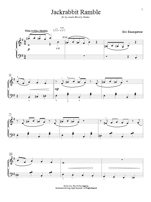 Eric Baumgartner Jackrabbit Ramble Sheet Music