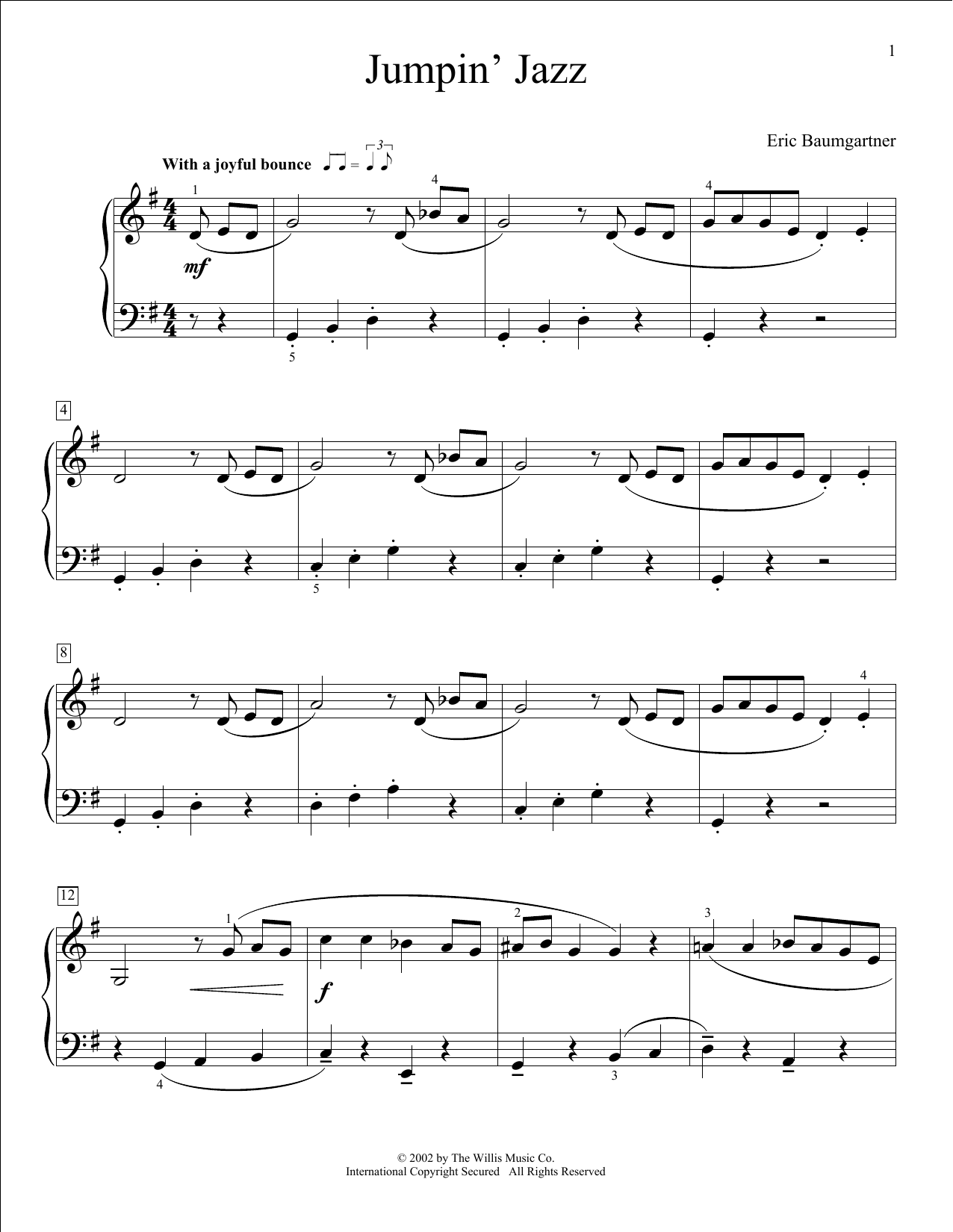 Eric Baumgartner Jumpin' Jazz Sheet Music