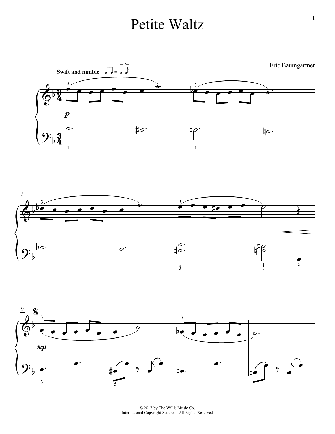 Eric Baumgartner Petite Waltz Sheet Music
