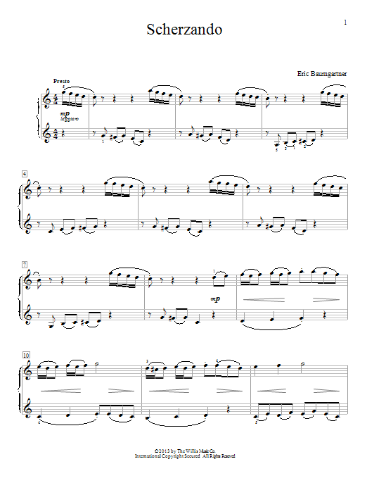 Eric Baumgartner Scherzando Sheet Music