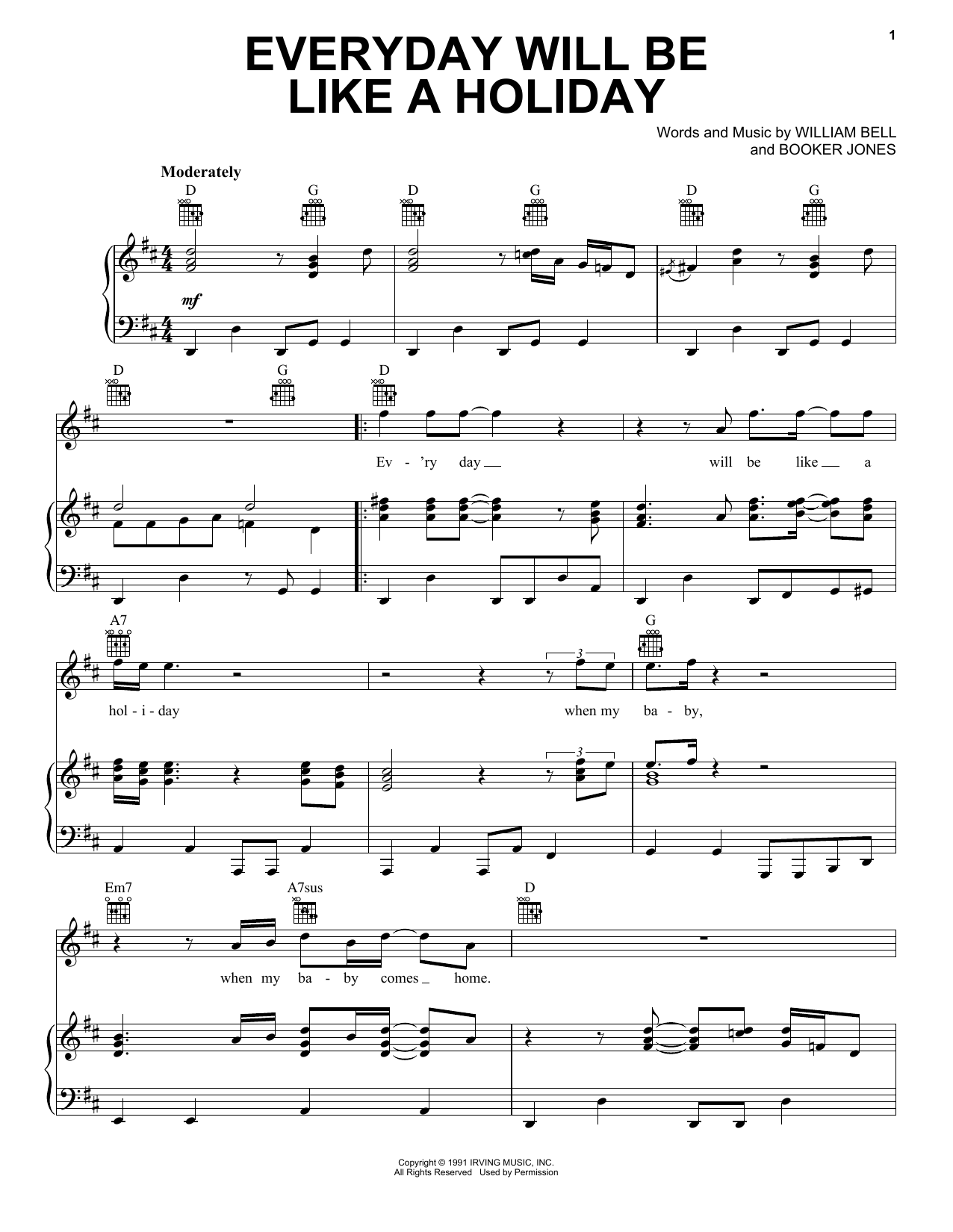 Eric Clapton Everyday Will Be Like A Holiday Sheet Music