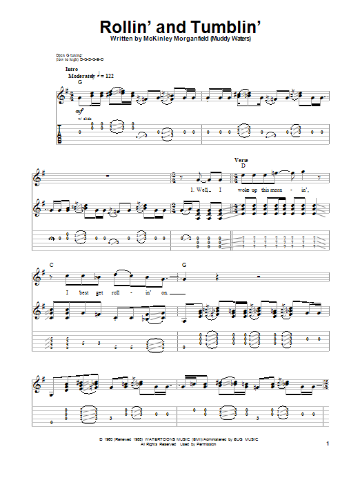 Eric Clapton Rollin' And Tumblin' Sheet Music