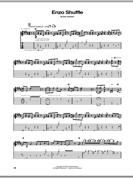 Eric Johnson Enzo Shuffle Sheet Music