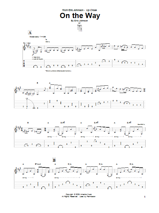 Eric Johnson On The Way Sheet Music