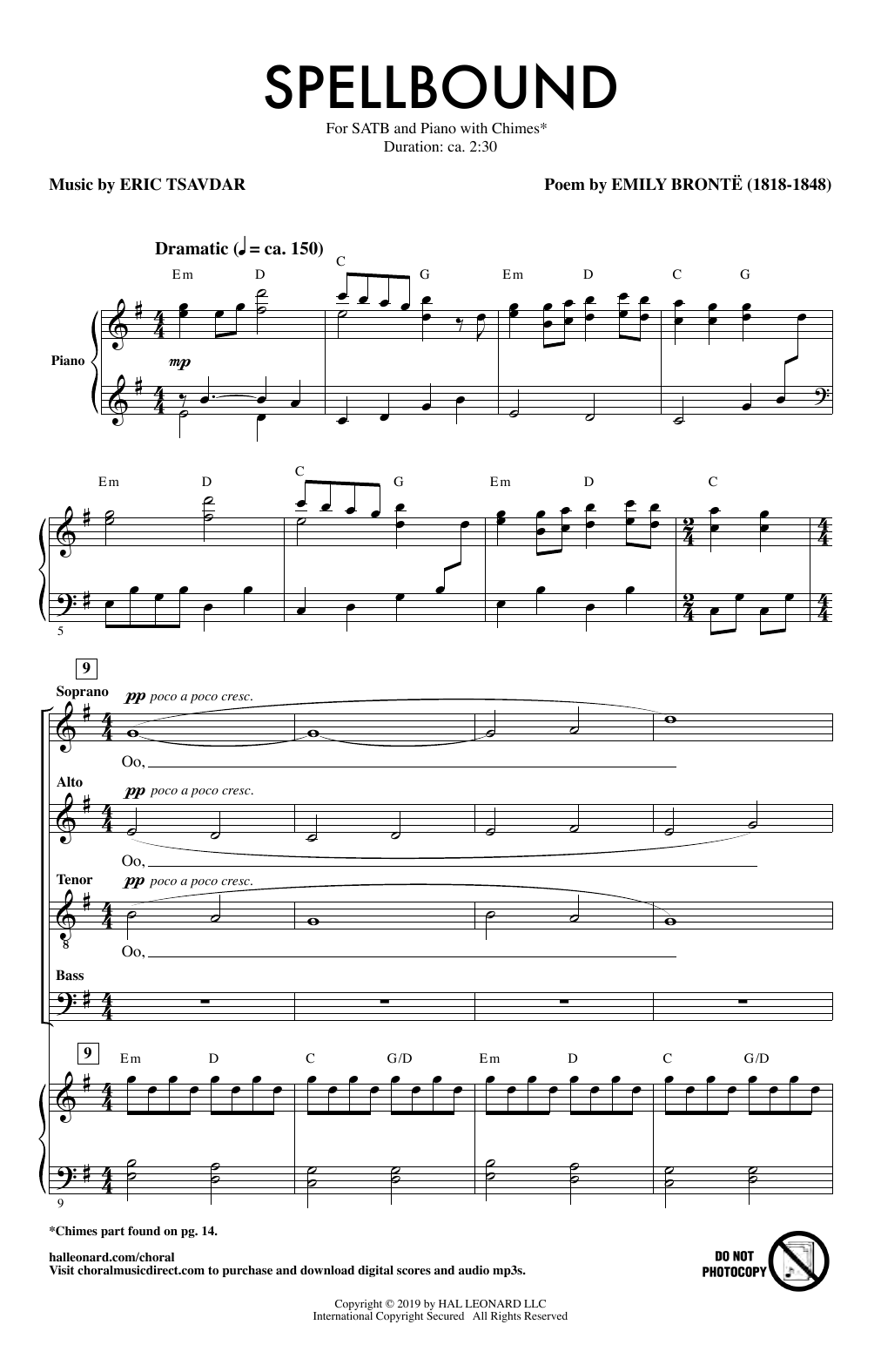 Eric Tsavdar Spellbound Sheet Music
