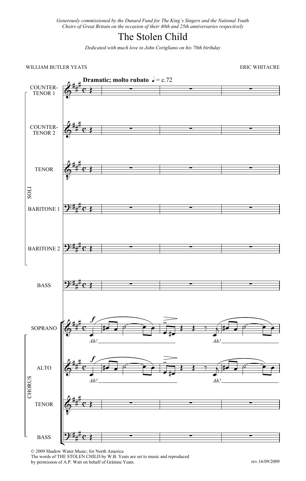 Eric Whitacre The Stolen Child Sheet Music