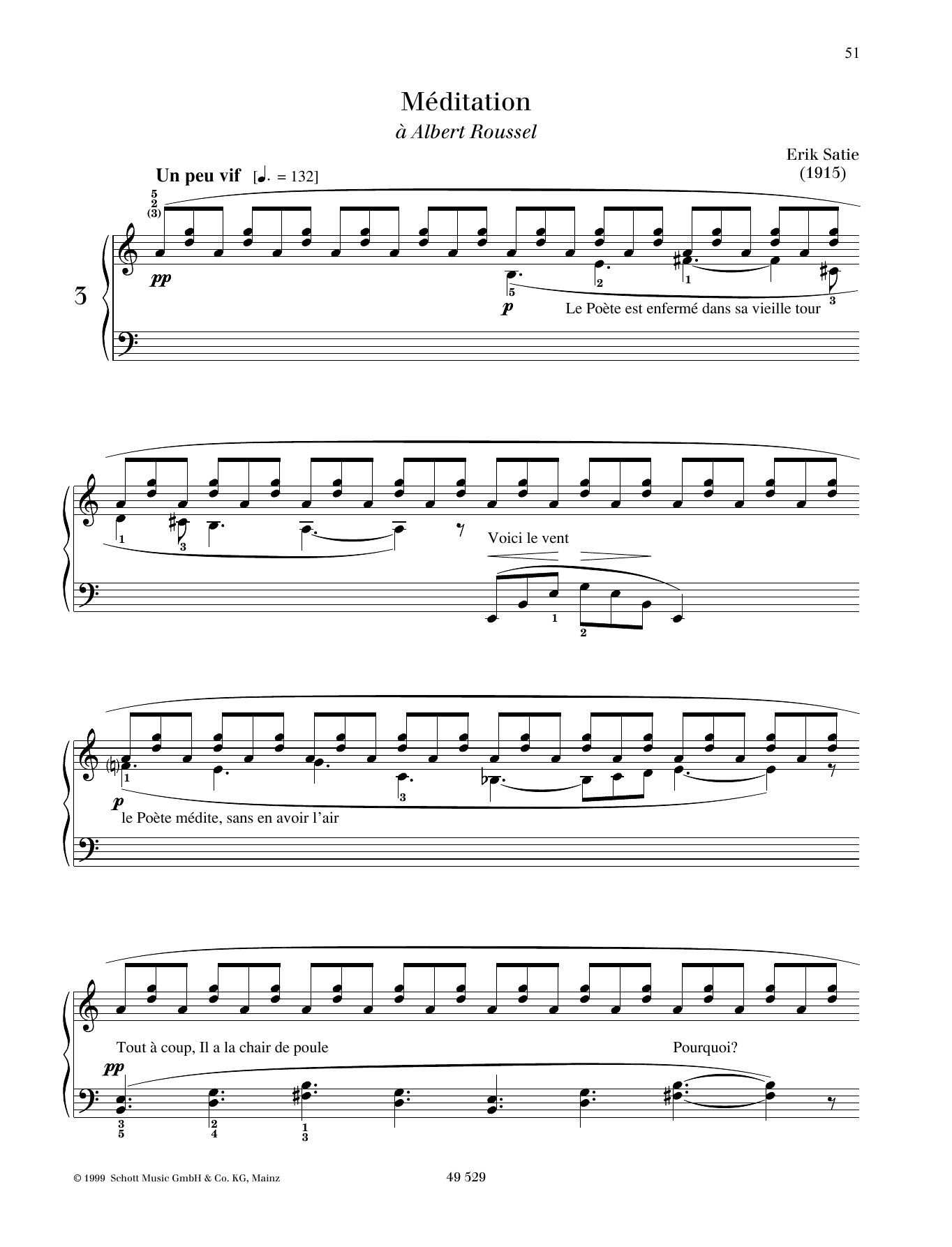 Erik Satie Meditation Sheet Music