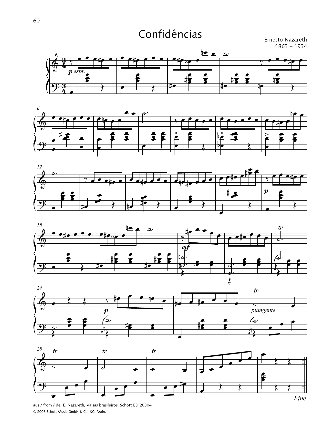 Ernesto Nazareth Confidencias Sheet Music