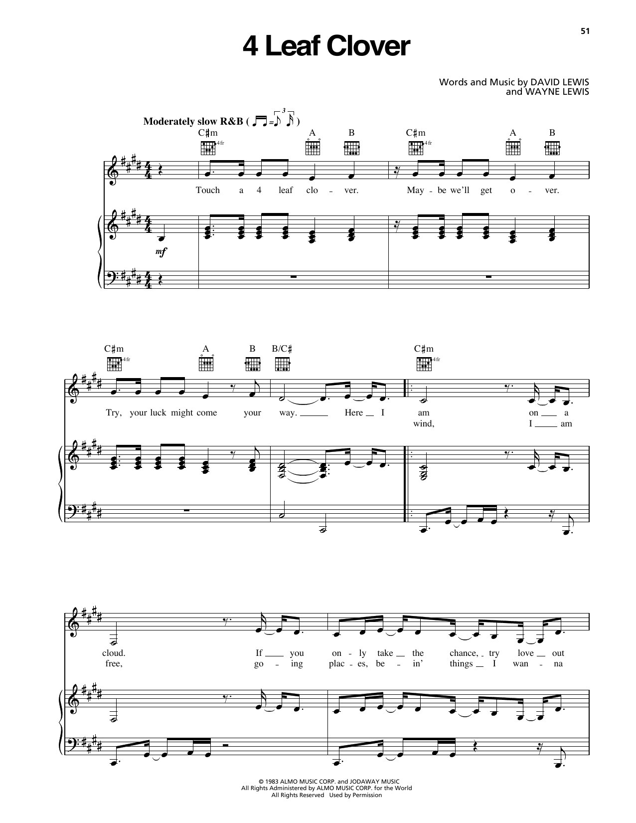 Erykah Badu 4 Leaf Clover Sheet Music