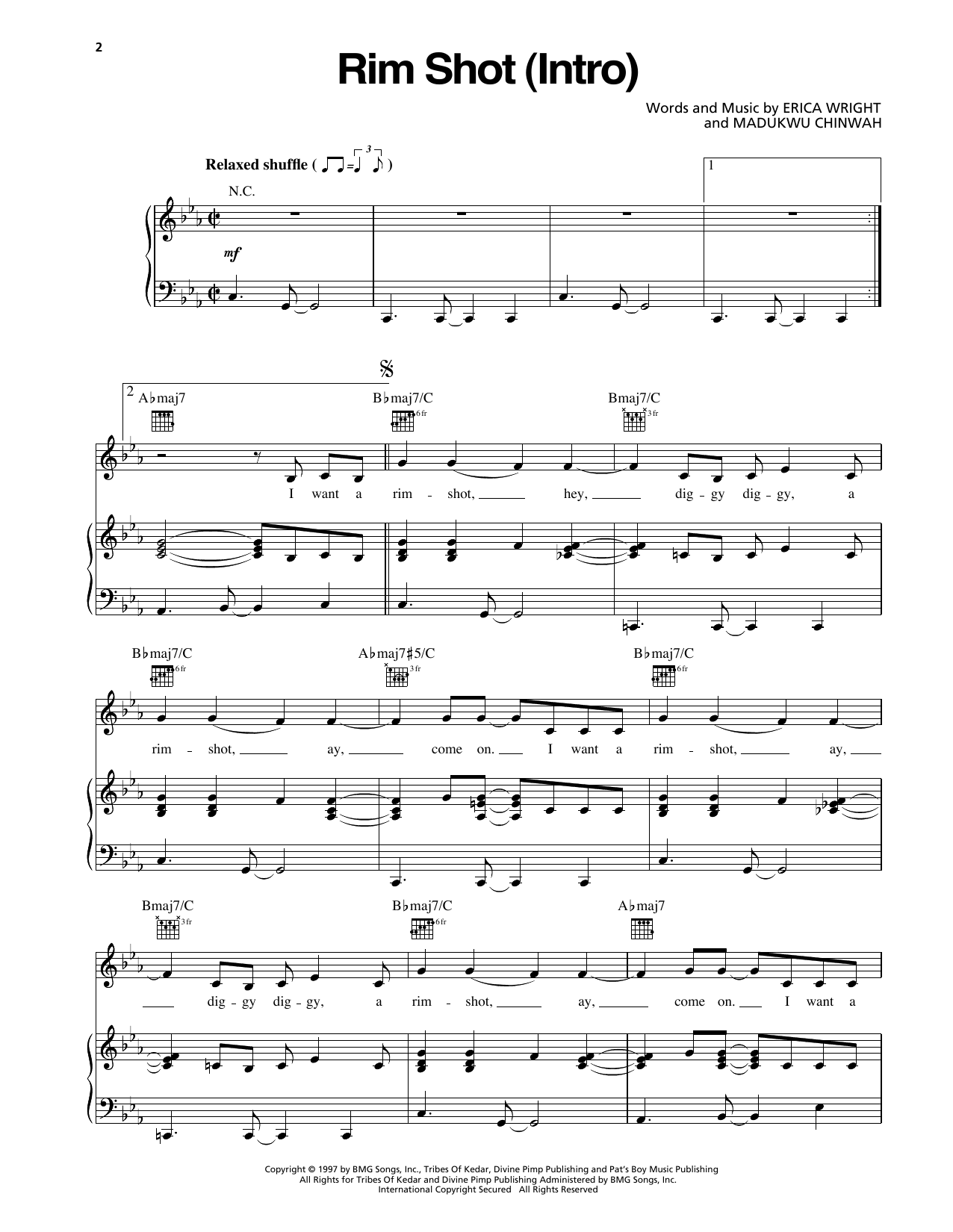 Erykah Badu Rim Shot (Intro) Sheet Music