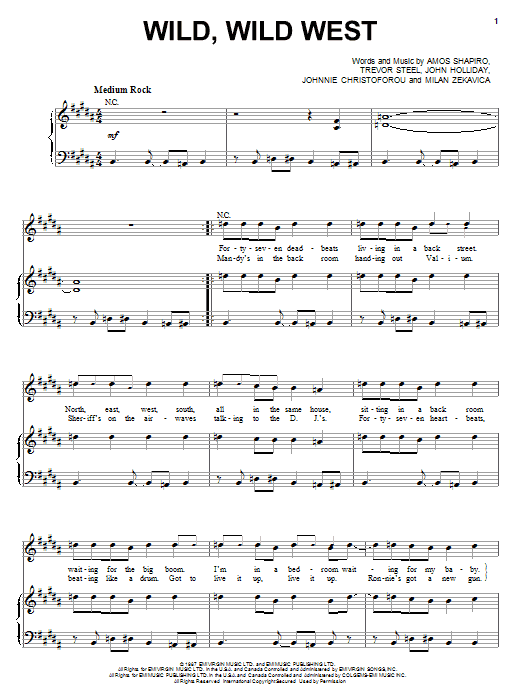 Escape Club Wild, Wild West Sheet Music