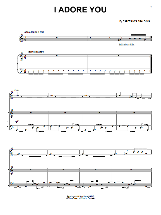 Esperanza Spalding I Adore You Sheet Music