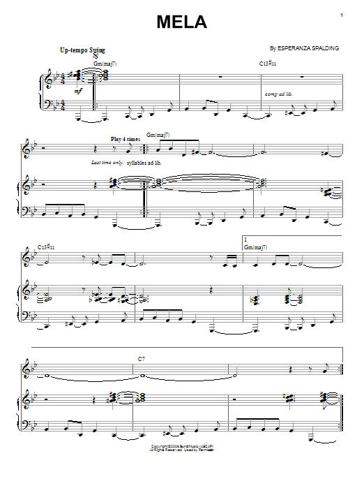 Esperanza Spalding Mela Sheet Music