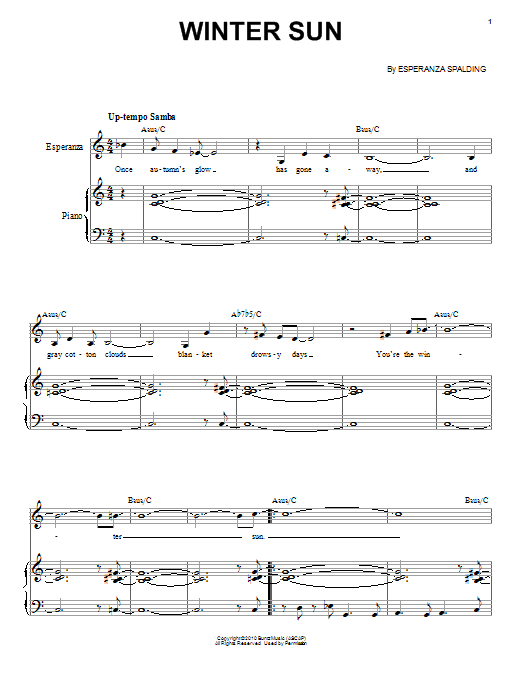 Esperanza Spalding Winter Sun Sheet Music