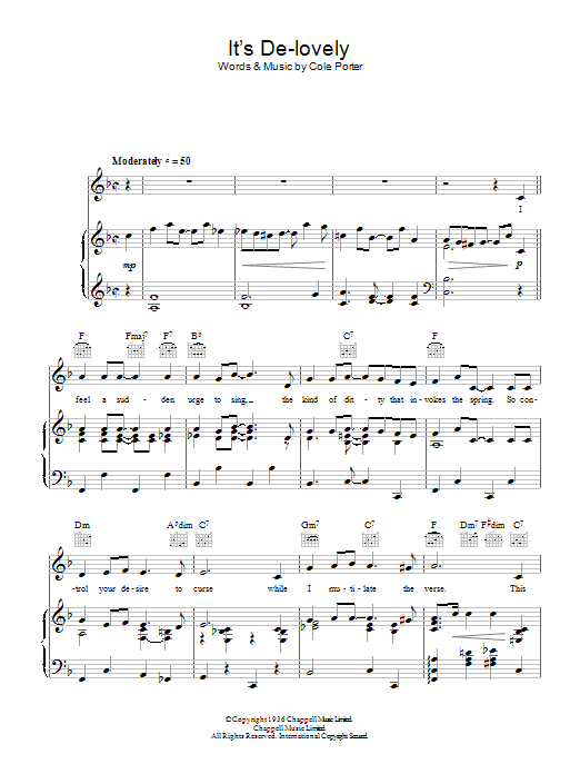 Ethel Merman It's De-Lovely Sheet Music