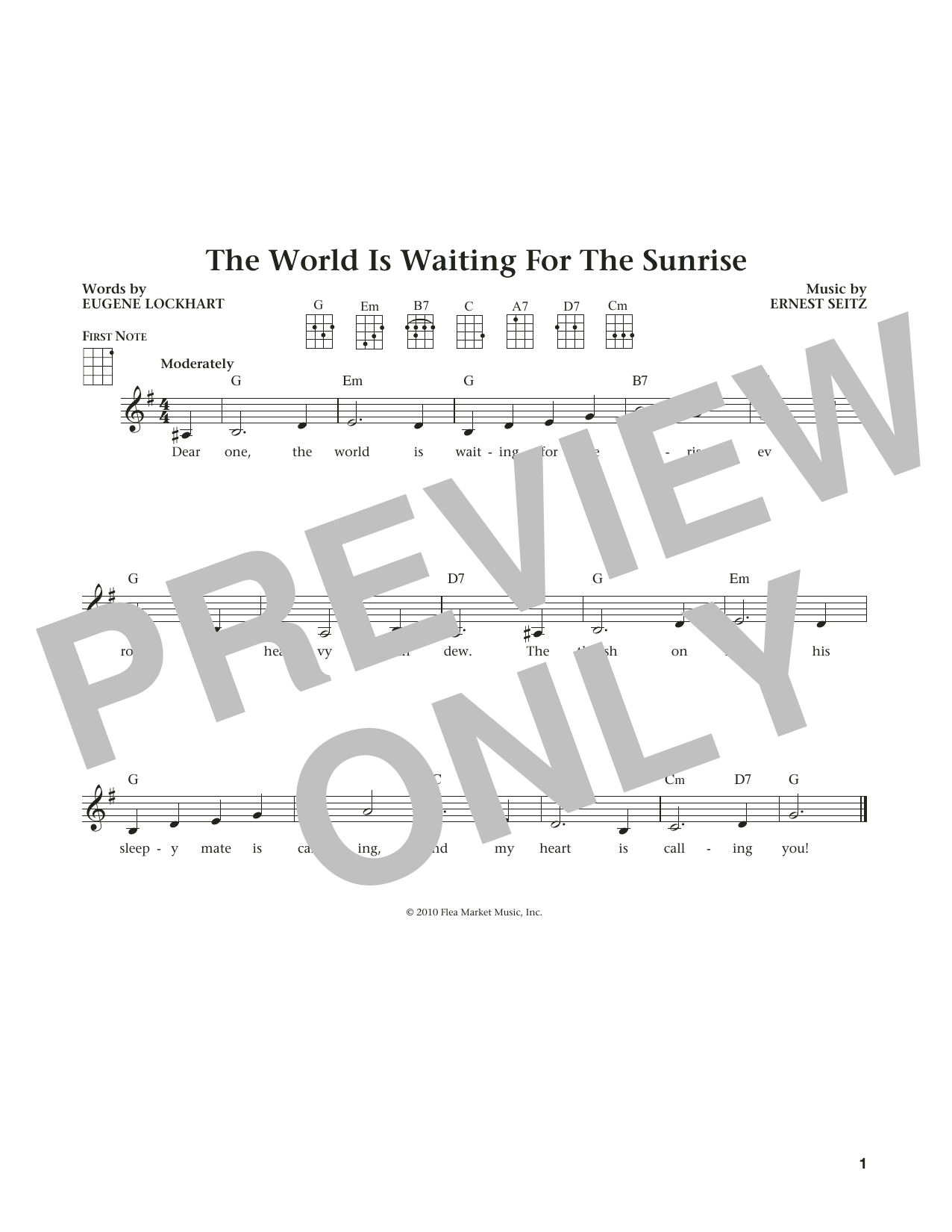 Eugene Lockhart The World Is Waiting For The Sunrise (from The Daily Ukulele) (arr. Liz and Jim Sheet Music