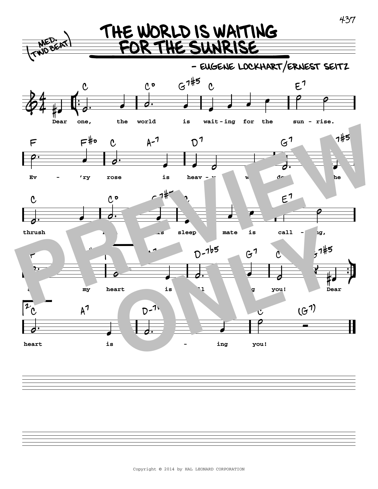 Eugene Lockhart The World Is Waiting For The Sunrise (High Voice) Sheet Music