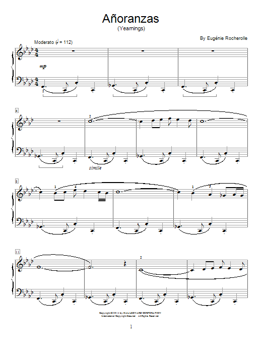 Eugénie Rocherolle Anoranzas Sheet Music