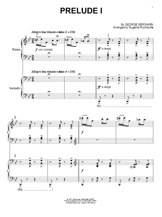 Eugénie Rocherolle Prelude I (Allegro Ben Ritmato E Deciso) Sheet Music