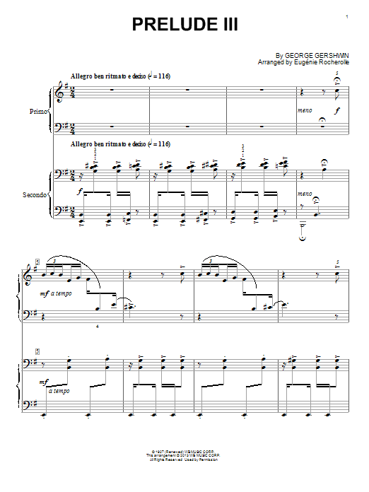 Eugénie Rocherolle Prelude III (Allegro Ben Ritmato E Deciso) Sheet Music
