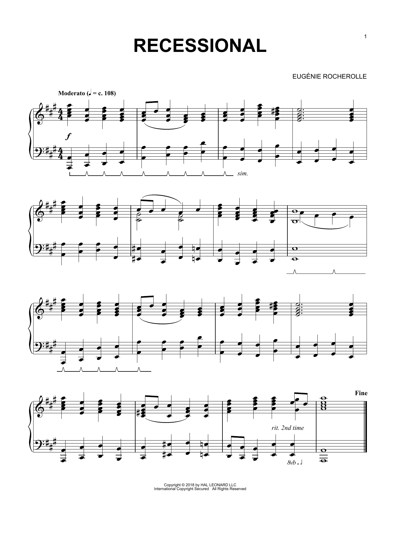 Eugénie Rocherolle Recessional Sheet Music