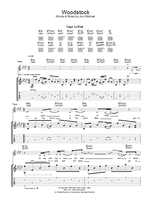 Eva Cassidy Woodstock Sheet Music