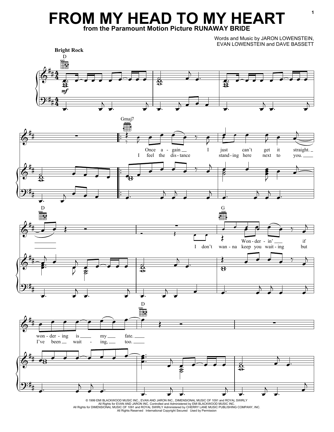 Evan and Jaron From My Head To My Heart Sheet Music