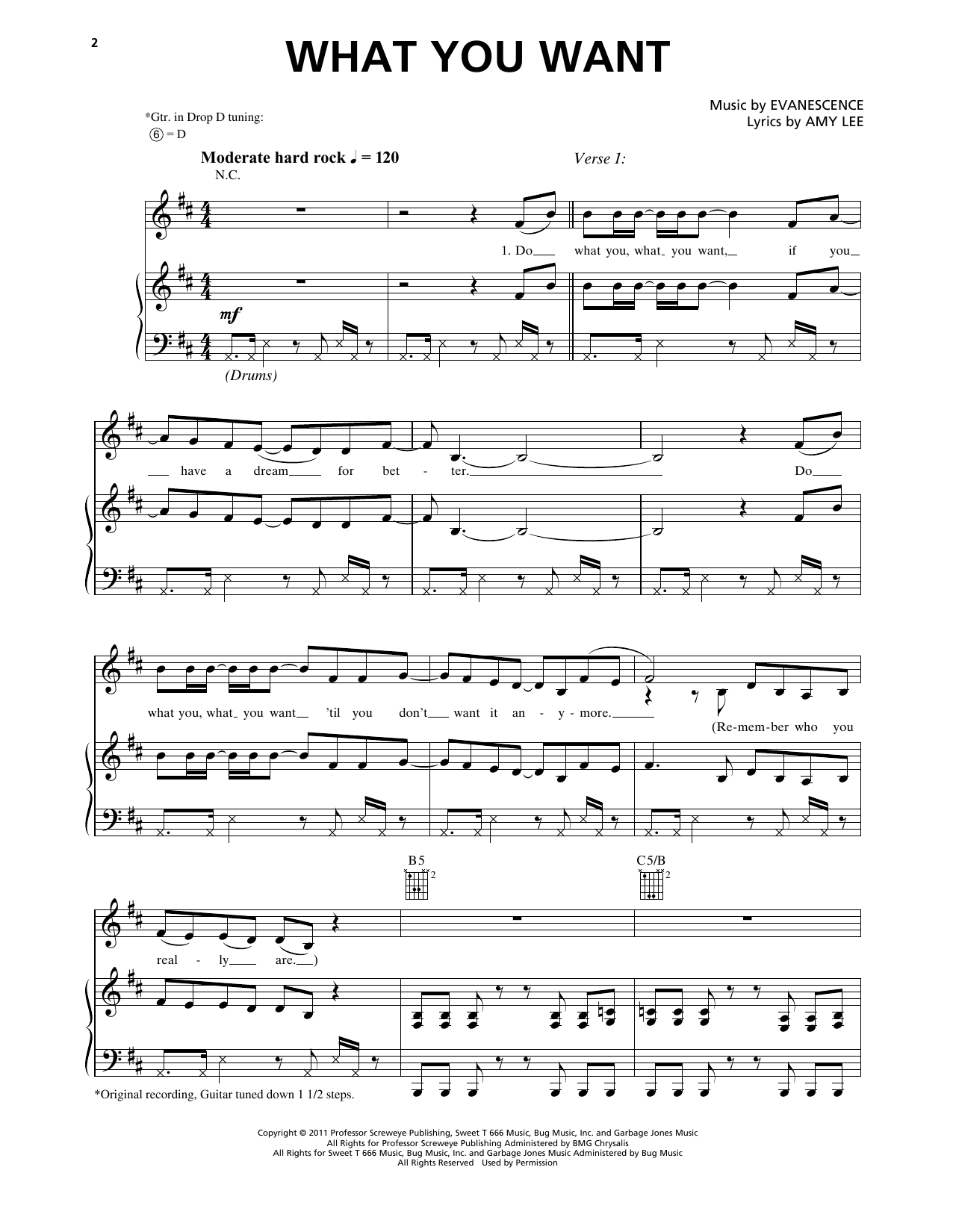 Evanescence What You Want Sheet Music