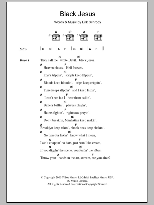 Everlast Black Jesus Sheet Music
