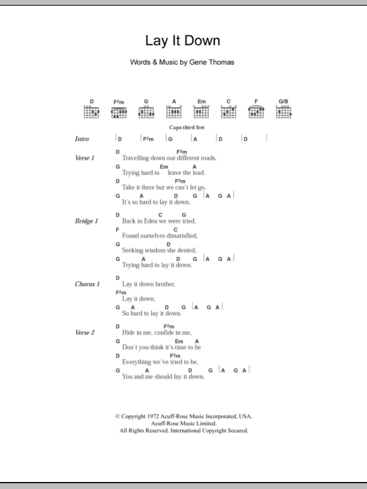 The Everly Brothers Lay It Down Sheet Music