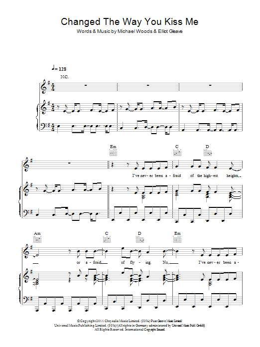 Example Changed The Way You Kiss Me Sheet Music