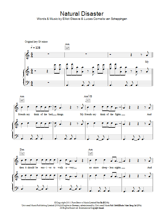 Example featuring Laid Back Luke Natural Disaster Sheet Music