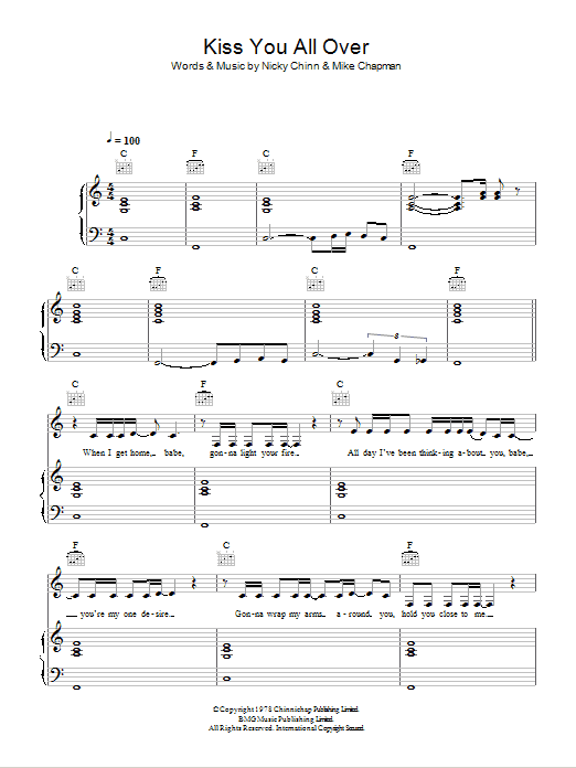 Exile Kiss You All Over Sheet Music