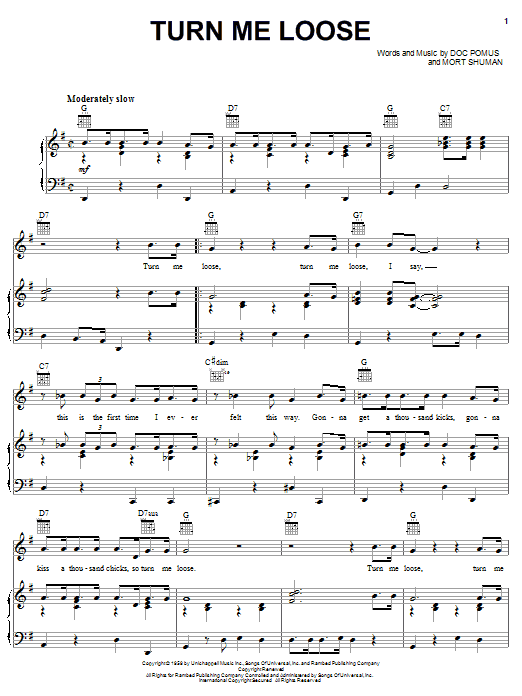 Fabian Turn Me Loose Sheet Music
