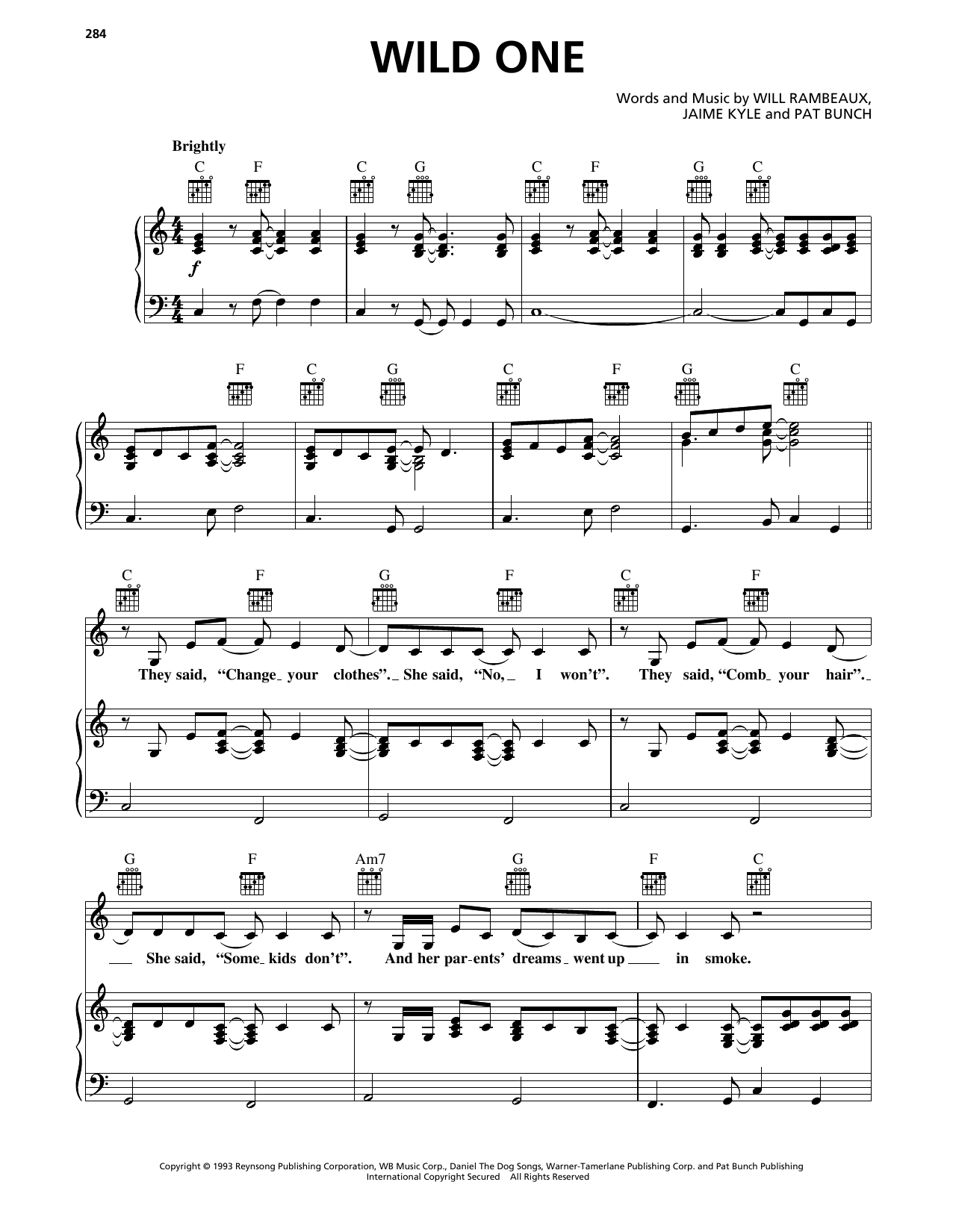 Faith Hill Wild One Sheet Music