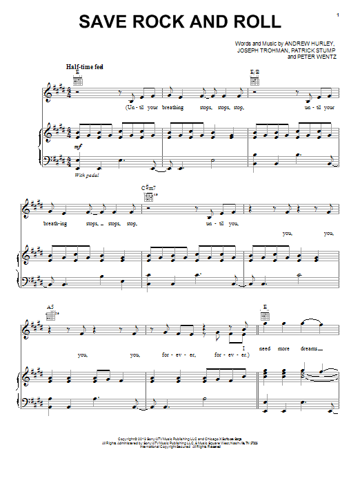 Fall Out Boy Save Rock And Roll Sheet Music