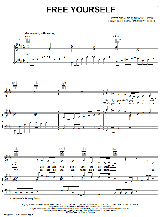 Fantasia Free Yourself Sheet Music