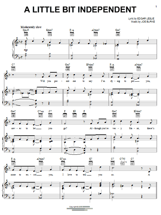 Fats Waller A Little Bit Independent Sheet Music