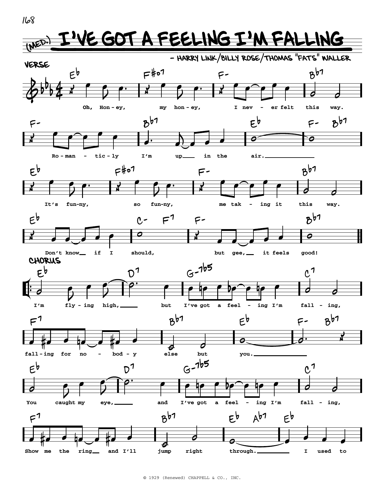 Fats Waller I've Got A Feeling I'm Falling (arr. Robert Rawlins) Sheet Music