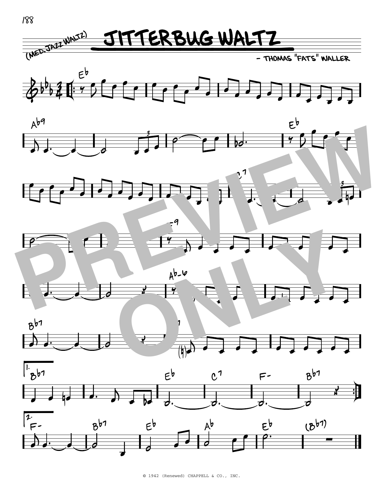 Fats Waller Jitterbug Waltz (arr. Robert Rawlins) Sheet Music