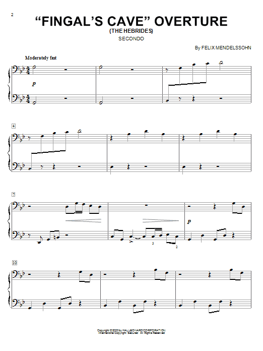 Felix Mendelssohn Fingal's Cave Overture Sheet Music