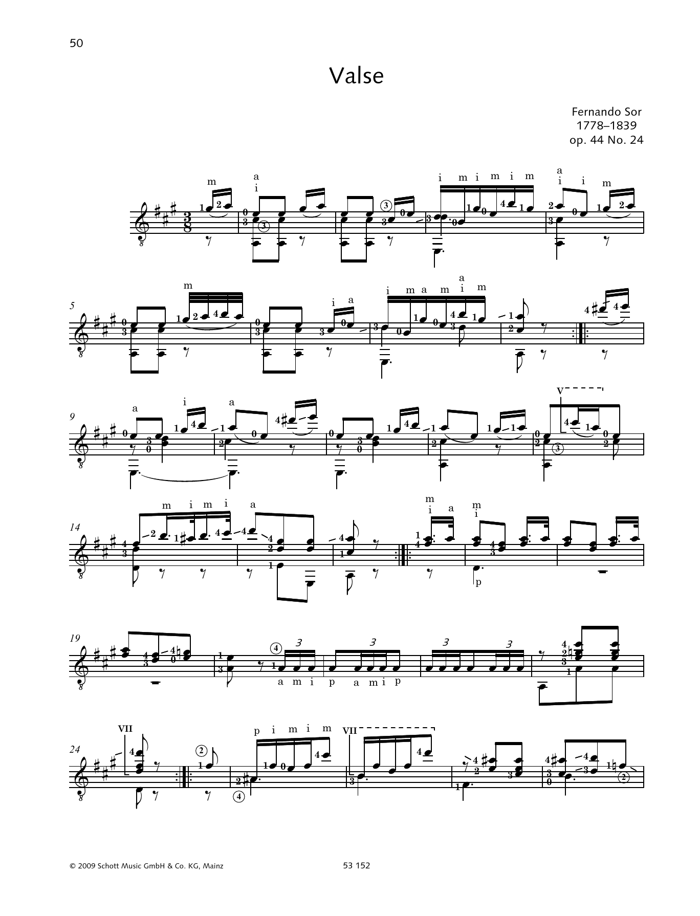 Fernando Sor Valse Sheet Music