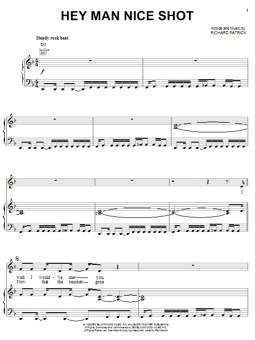 Filter Hey Man Nice Shot Sheet Music