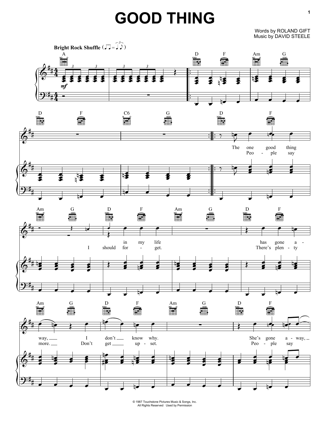 Fine Young Cannibals Good Thing Sheet Music